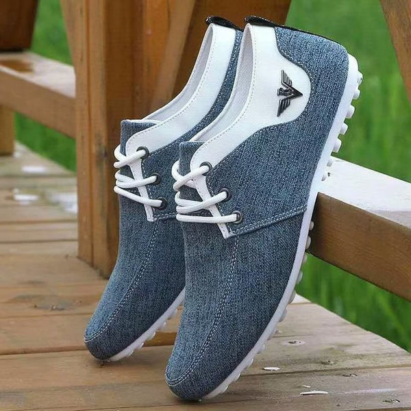 Lace-up Linen Cloth Breathable Mens Canvas Shoes