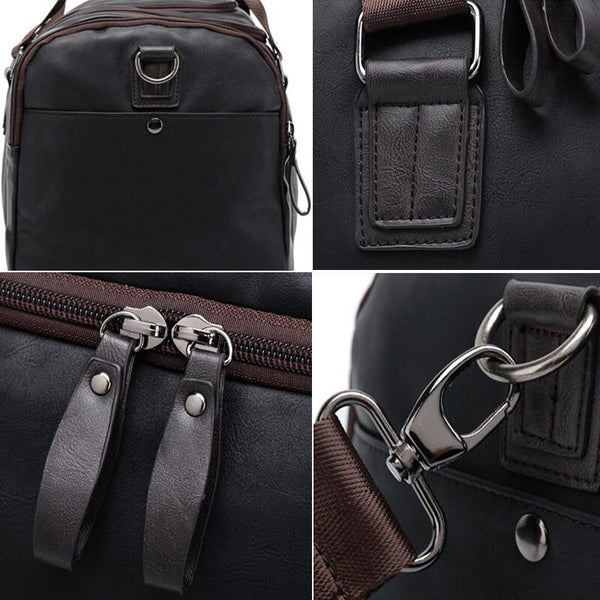 Casual Travel Duffel Bag PU Leather Handbags