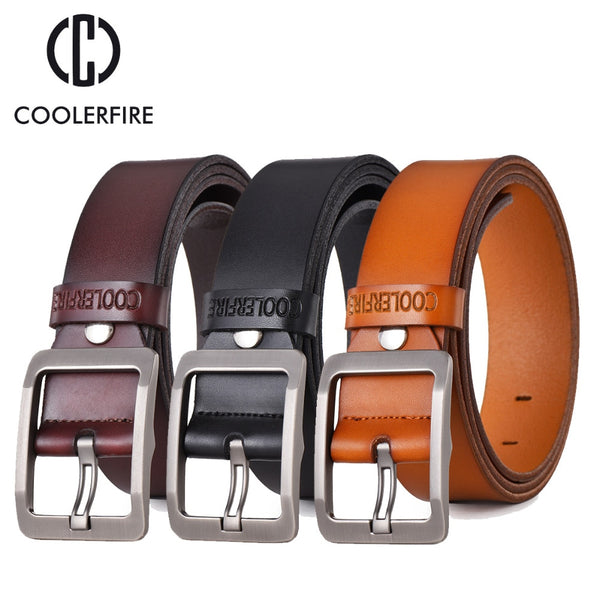 Male genuine leather strap belt