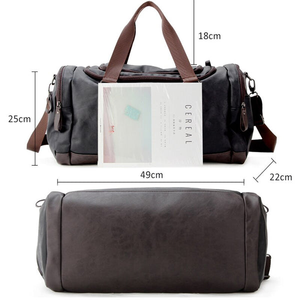 Casual Travel Duffel Bag PU Leather Handbags