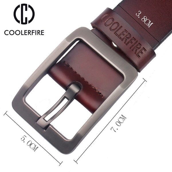 Male genuine leather strap belt