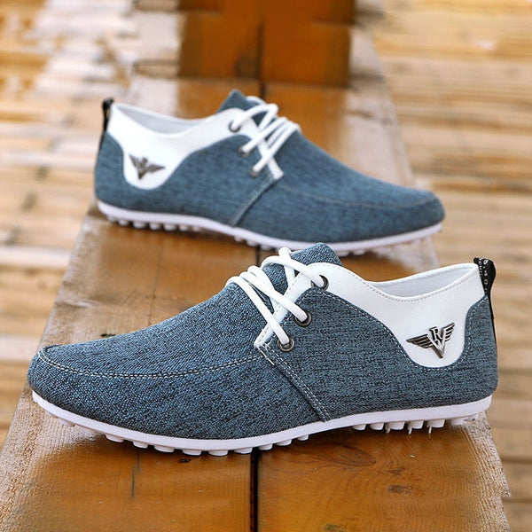 Lace-up Linen Cloth Breathable Mens Canvas Shoes