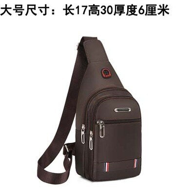 Canvas Shoulder Bag Mens Simple Waterproof Crossbody Bag