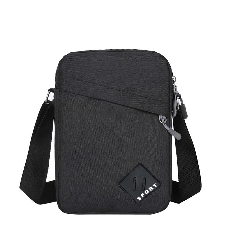 Canvas Shoulder Bag Mens Simple Waterproof Crossbody Bag