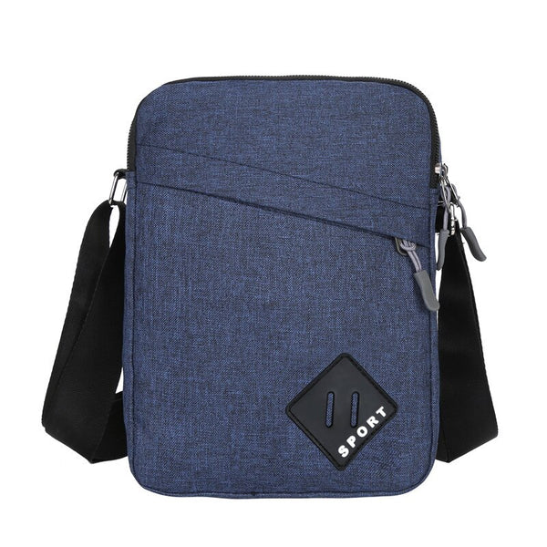 Canvas Shoulder Bag Mens Simple Waterproof Crossbody Bag