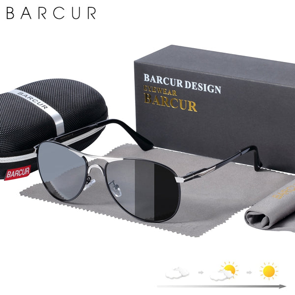 Photochromic Polarized Sunglasses High Quality Men Brand Designer UV400