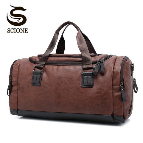 Casual Travel Duffel Bag PU Leather Handbags